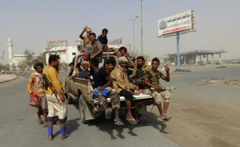 Saudi-led coalition bombs air base in Yemen's capital.