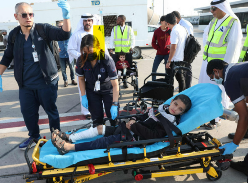 First Plane of Wounded Palestinian Children Arrives in UAE