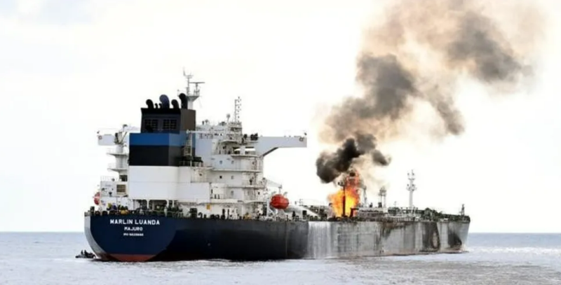 Houthis attack British-linked tanker Marlin Luanda in Gulf of Aden