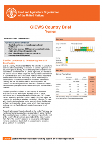 Yemen: Food supply chain - Thematic report, 16 December 2020