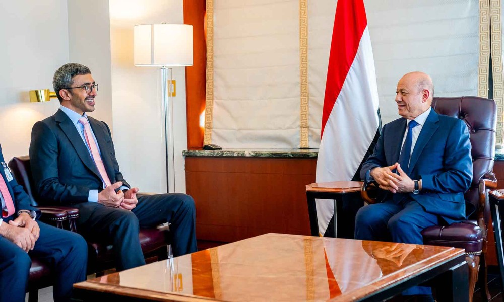 Abdullah bin Zayed meets Chairman of Yemen’s Presidential Leadership Council in New York