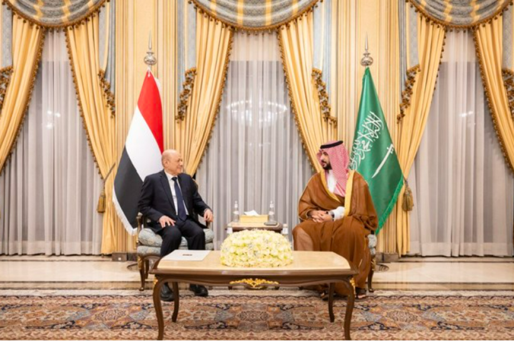 Saudi defense minister meets with Yemeni Presidential Leadership Council head