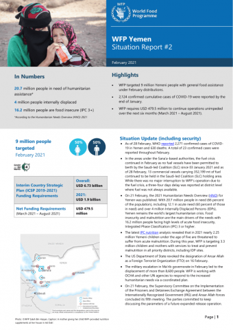 Yemen Food Security Outlook Update, December 2020