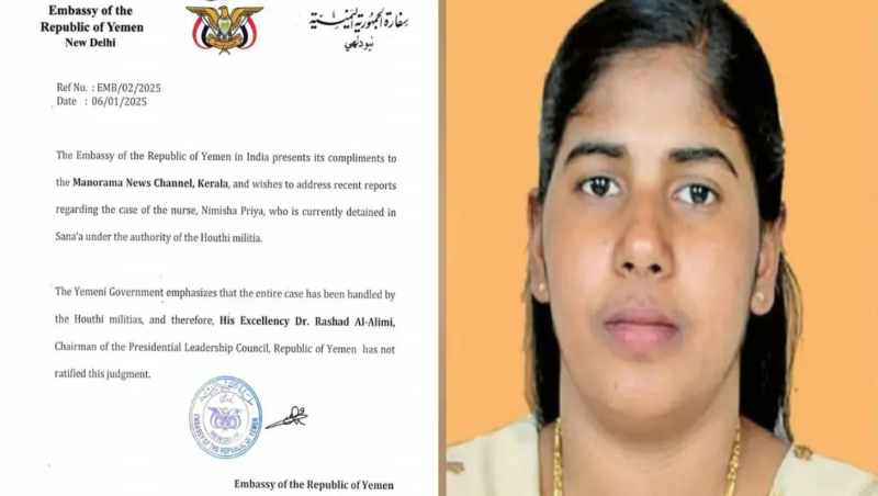 Yemen embassy denies President’s approval of execution order for Nimisha Priya